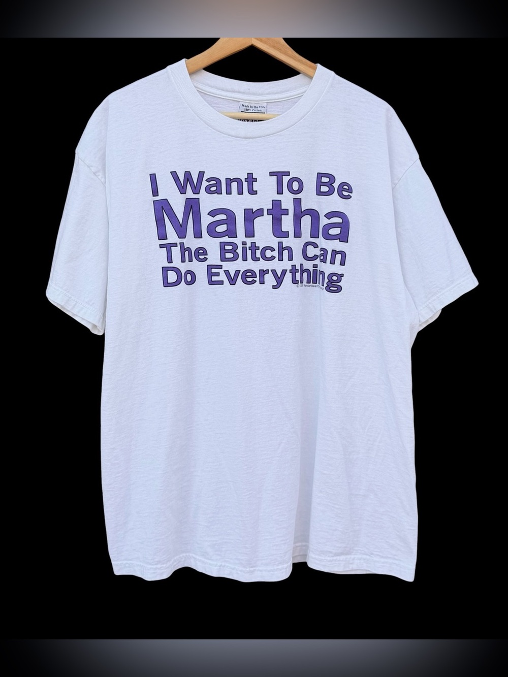 Vintage 1996 “I Want To Be Martha” Wander Wear T-Shirt White Size XL 90s Funny